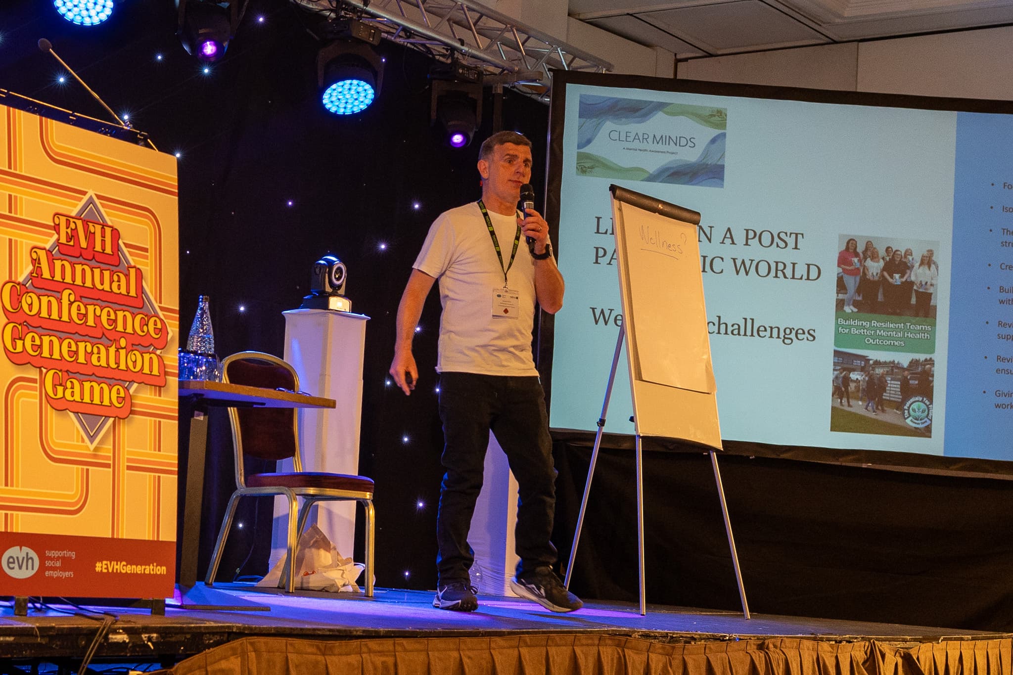 Séamus speaking at a conference